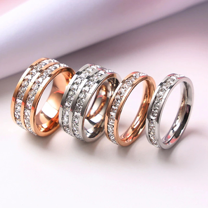 Wedding Z - Cincin warna emas mawar mewah baja