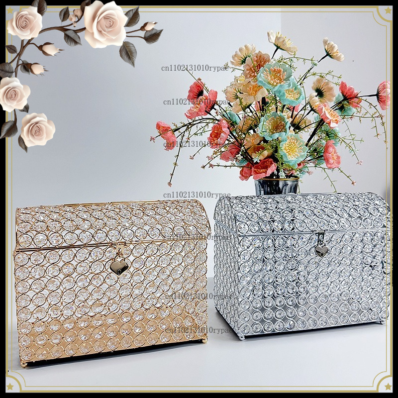 Wedding Supply.Box - Kotak perhiasan kristal, tempat uang, peti