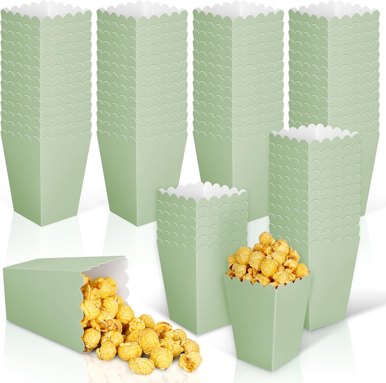 Wedding Supply.Box - 12 Buah Kotak Popcorn Mini Hijau