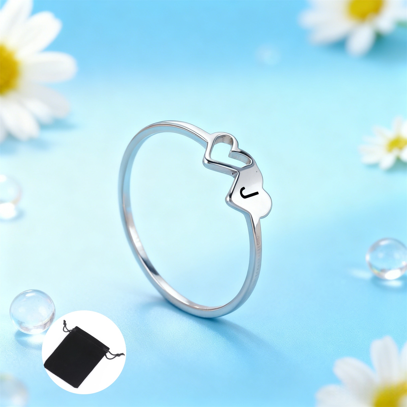 Cincin Hati Ganda Inisial Nama - Wedding Z ulasan dan harga