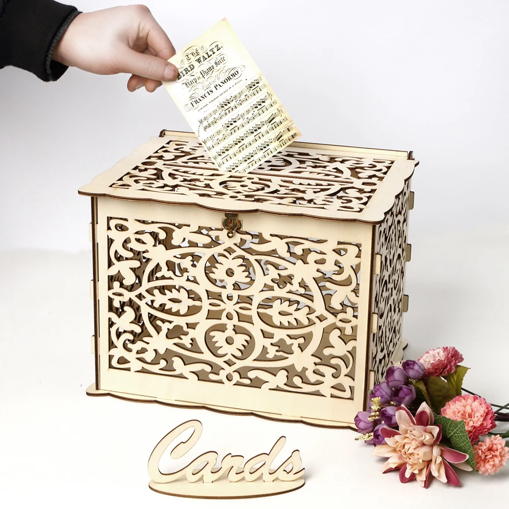 Kotak kartu pernikahan kayu pe - Wedding Supply.Box ulasan dan harga