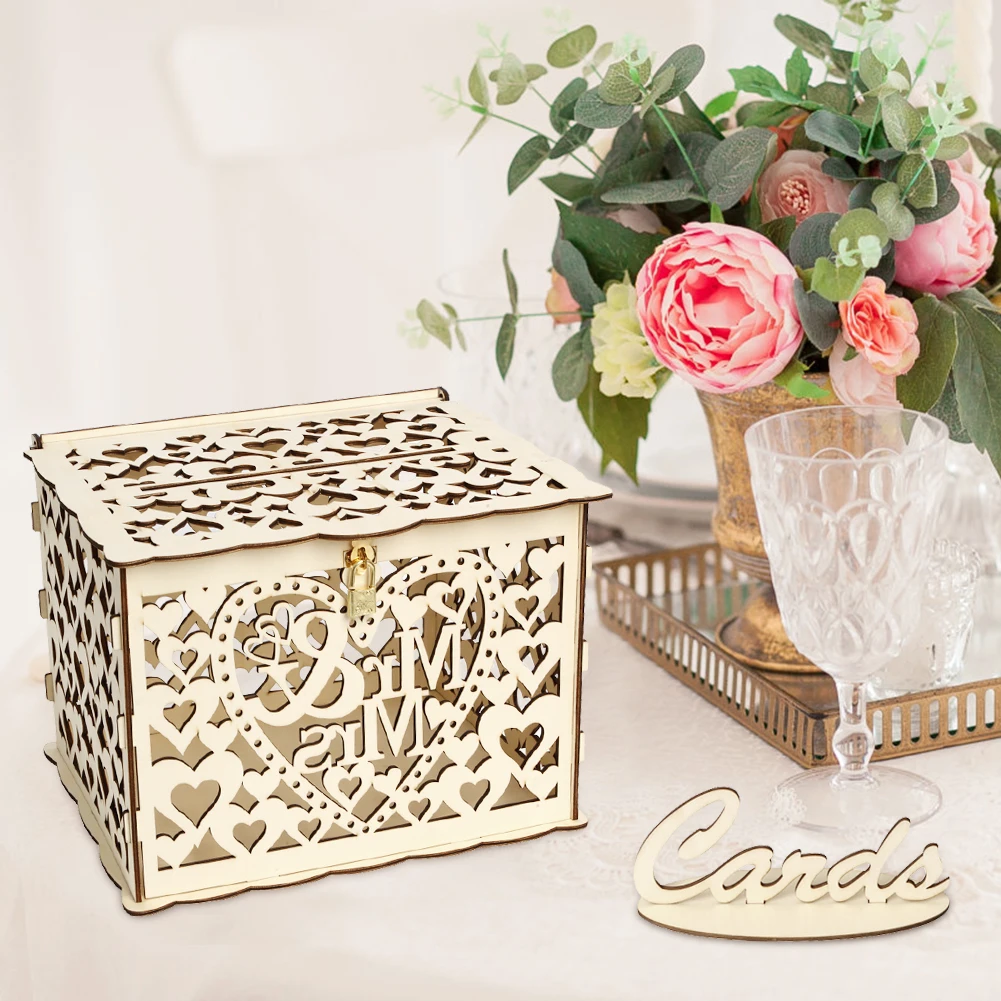 Kotak kartu pernikahan kayu pe - Wedding Supply.Box ulasan dan harga