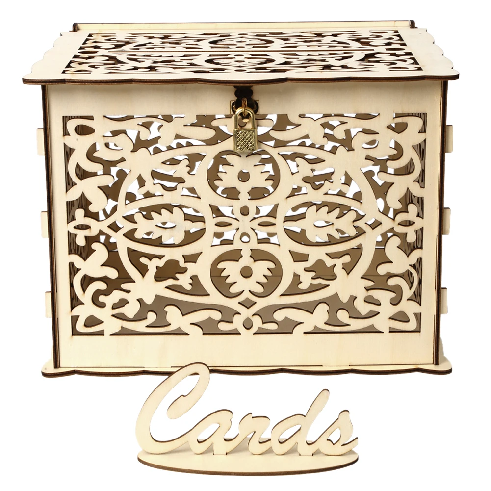 Kotak kartu pernikahan kayu pe - Wedding Supply.Box ulasan dan harga