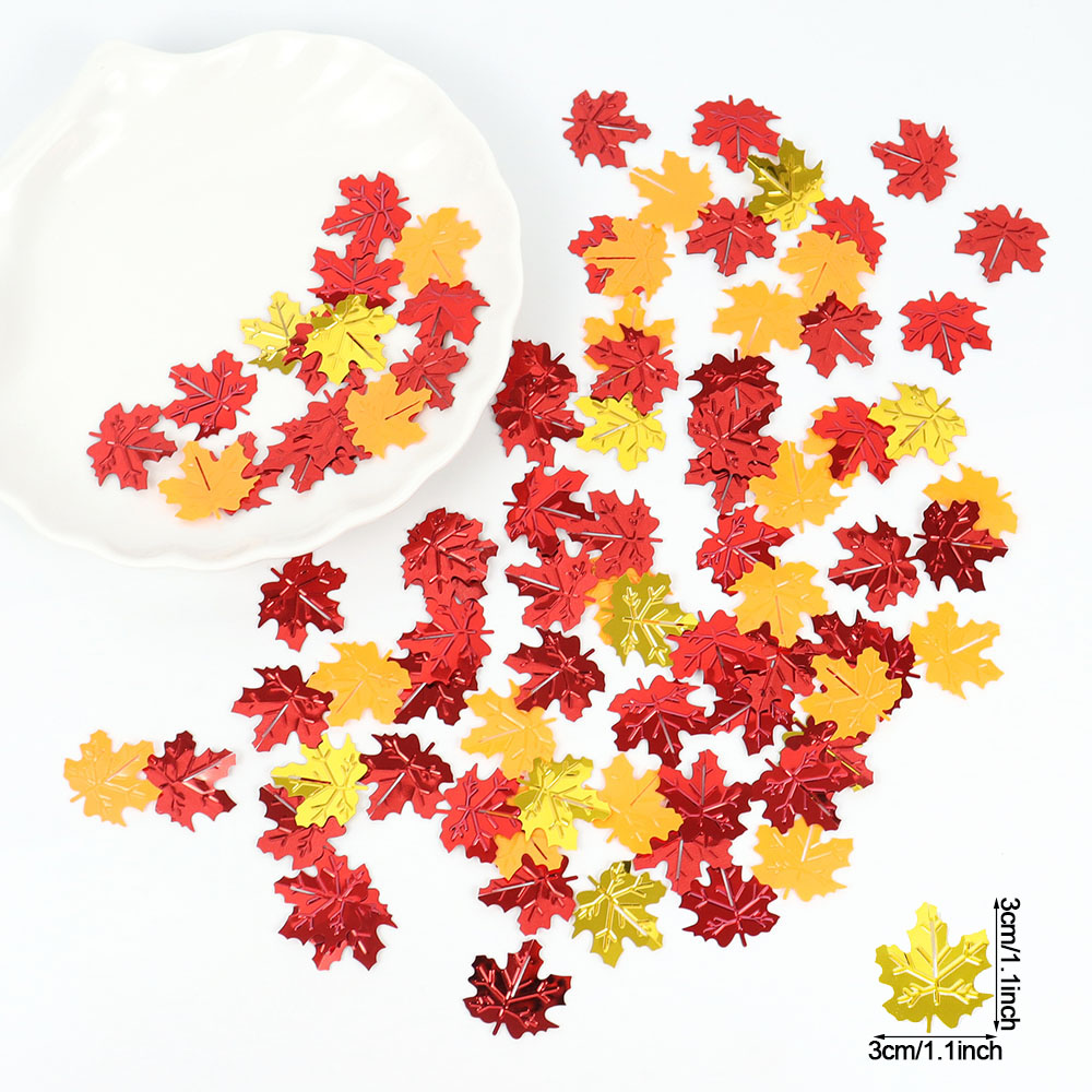 15G Konfeti Daun Maple Glitter - Table Runner Sequin ulasan dan harga
