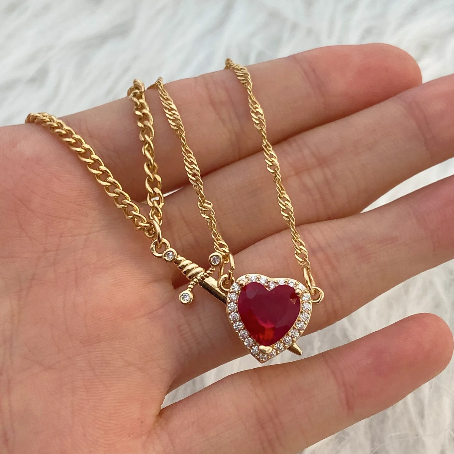 Kalung Pasangan Hati dan Pedan - Wedding Qw ulasan dan harga