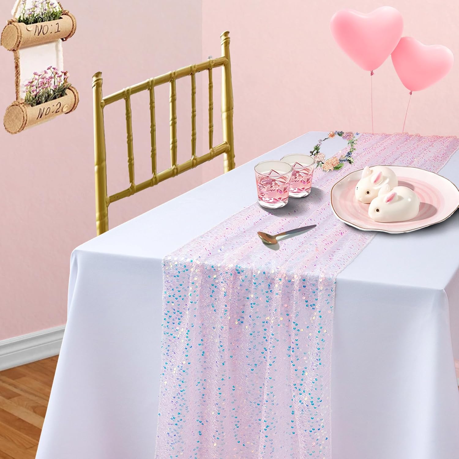 Taplak Meja Payet Warna-warni  - Table Runner Sequin ulasan dan harga